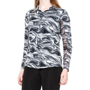 New IBKUL Emma Activewear Top shirt Long sleeves UPF 50+ Devin Black Size Small